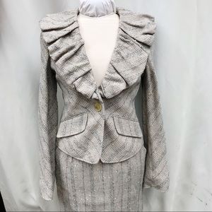 NWOT BCBGMaxAzria Ruffle Jaden Tweed Blazer | XS